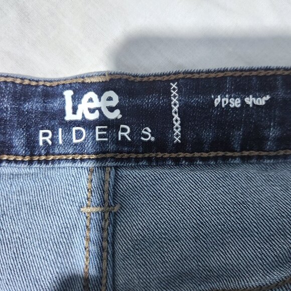 Lee Riders Shorts Womens 14M Denim 5 Pocket Style Flat Front High Rise - Picture 3 of 5